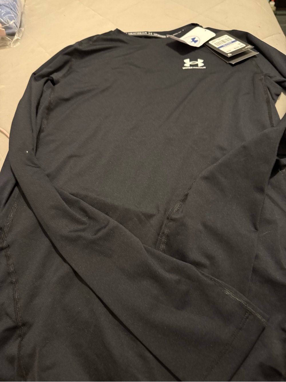 Under Armour Black Long-Sleeve Performance Shirt with Logo